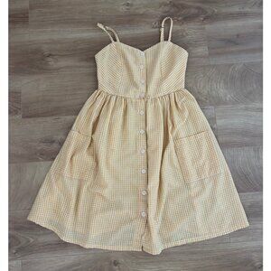 Yellow Gingham Sundress - Summer Dress